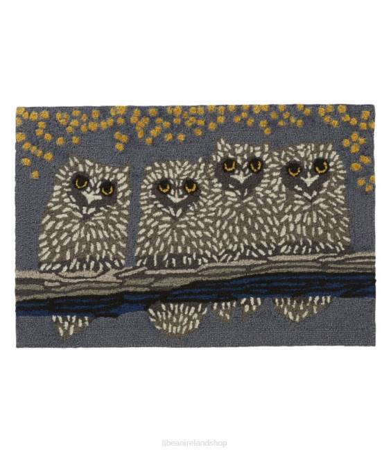 LLBean Indoor/Outdoor Vacationland Rug Owl Unisex J46J2480 Home Goods Multi