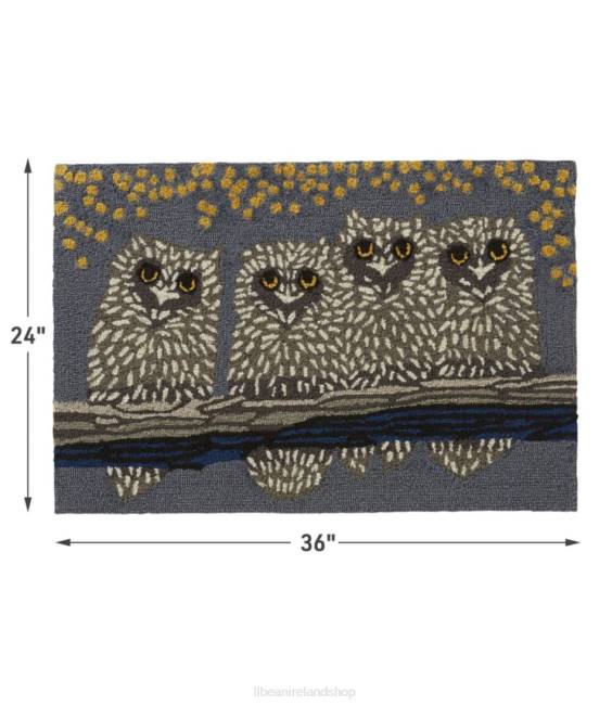 LLBean Indoor/Outdoor Vacationland Rug Owl Unisex J46J2480 Home Goods Multi