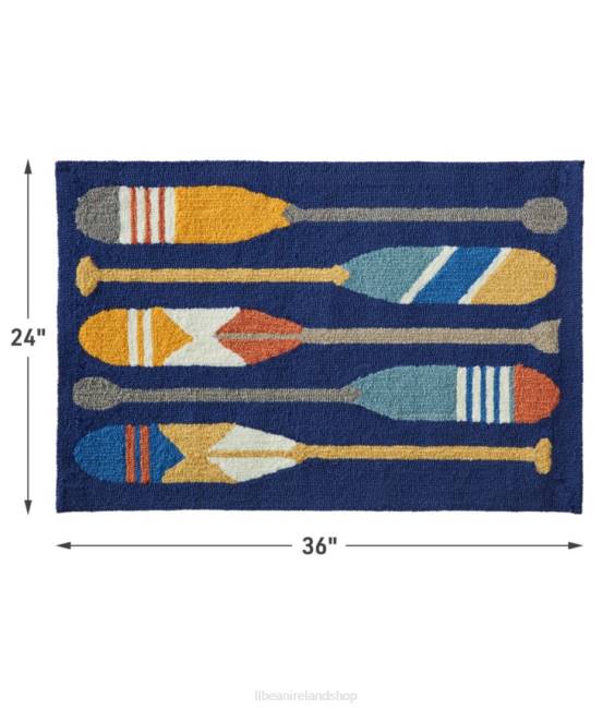 LLBean Indoor/Outdoor Vacationland Rug Paddles Unisex J46J2635 Home Goods Multi