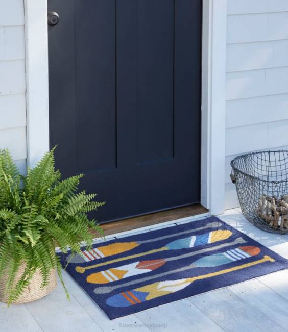 LLBean Indoor/Outdoor Vacationland Rug Paddles Unisex J46J2635 Home Goods Multi