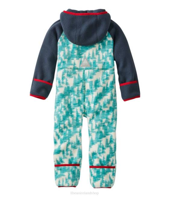 LLBean Infants\ Retro Mountain Classic Fleece Bunting Kids J46J915 Outerwear Silver Birch Forest Print