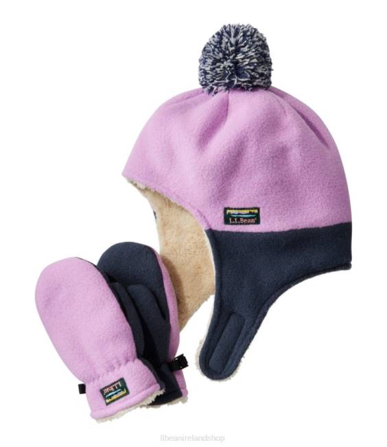 LLBean Infants and Mountain Classic Fleece Hat and Mitten Set Kids J46J3559 Clothing Lilac