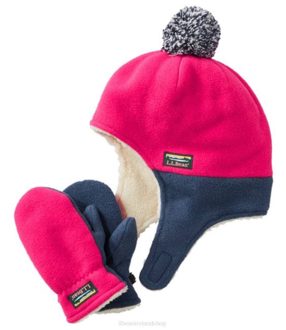 LLBean Infants and Mountain Classic Fleece Hat and Mitten Set Kids J46J6015 Clothing Hollyberry