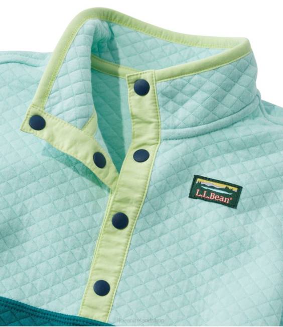 LLBean Infants\ and Toddler\s Quilted Quarter-Snap Pullover Kids J46J3395 Clothing Cream/Paprika Color Block