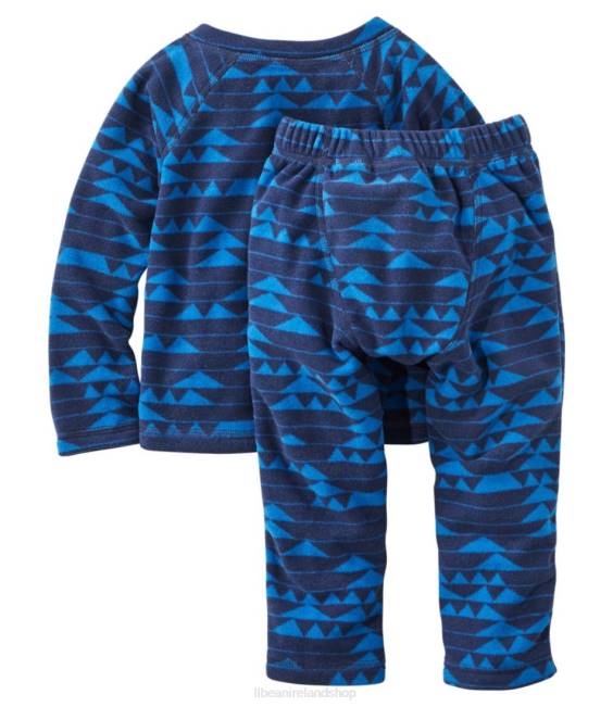 LLBean Infants\and Fitness Fleece Long-Sleeve Tee/Pants Set Kids J46J102 Clothing Deep Sapphire/Mountain Print