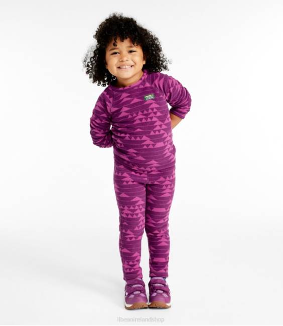 LLBean Infants\and Fitness Fleece Long-Sleeve Tee/Pants Set Kids J46J3022 Clothing Plum Grape/Mountain Print
