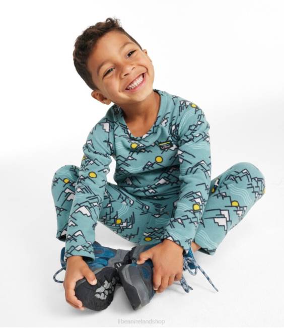 LLBean Infants\and Fitness Fleece Long-Sleeve Tee/Pants Set Kids J46J4658 Clothing Mineral Blue/Mountains