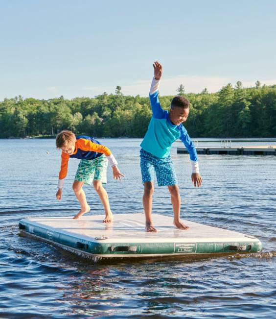 LLBean Inflatable Swim Dock Unisex J46J1262 Games  Recreation Gray Pebble/Spruce