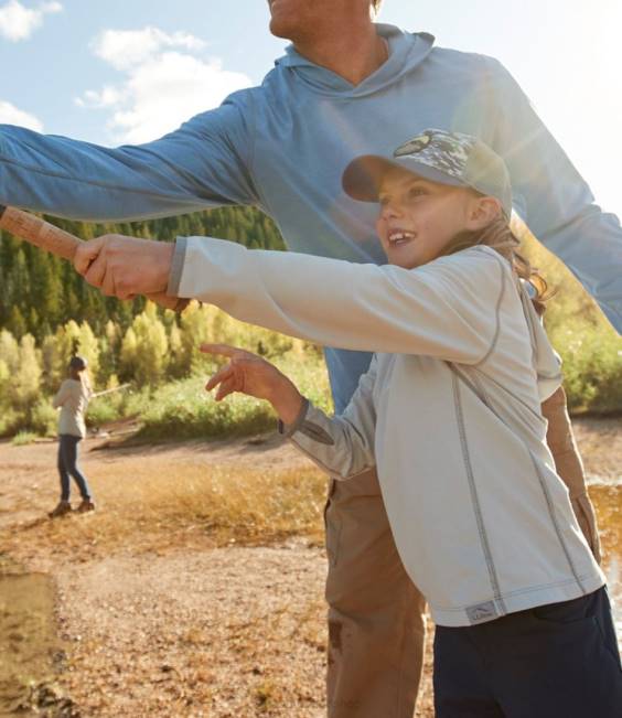 LLBean Insect Shield Hoodie Kids J46J5883 Fishing Dusty Sage