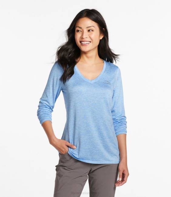 LLBean Insect Shield Pro Knit Crew Women J46J490 Clothing Blue Aster Heather