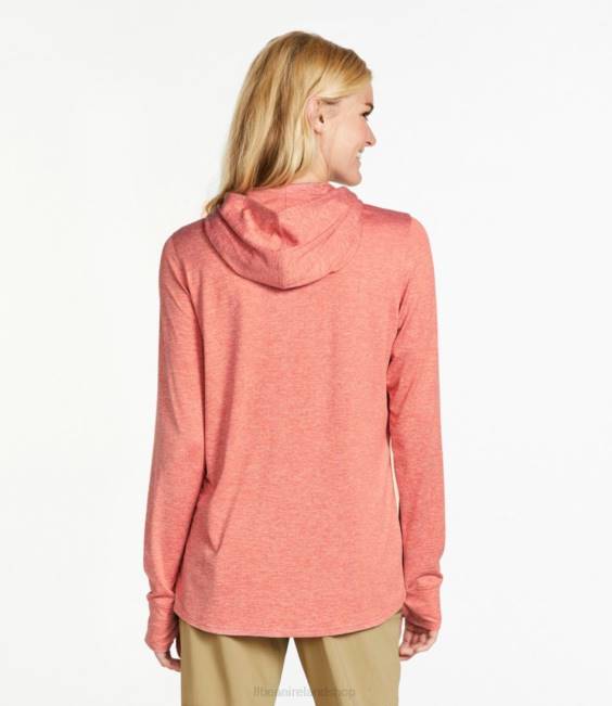 LLBean Insect Shield Pro Knit Hoodie Women J46J5855 Clothing Field Rose Heather