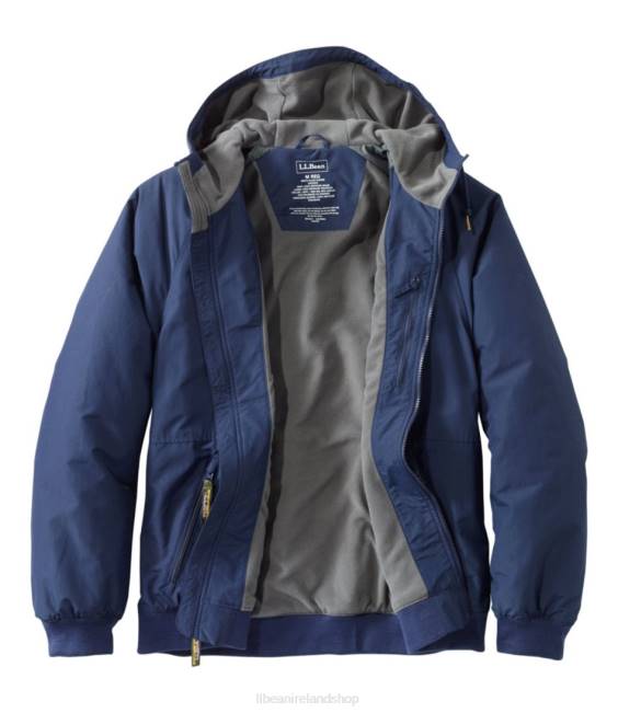 LLBean Insulated 3-Season Bomber Hooded Jacket Men J46J5141 Outerwear Black