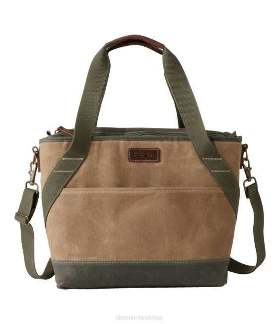 LLBean Insulated Waxed-Canvas Tote Unisex J46J1337 Accessories Khaki