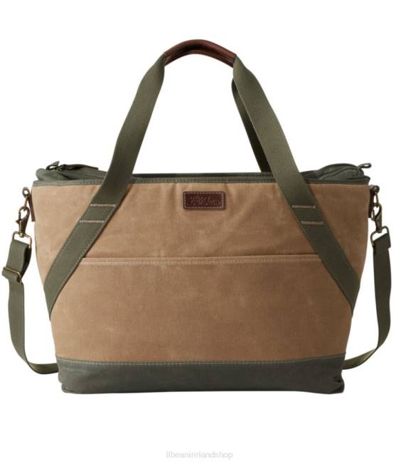 LLBean Insulated Waxed-Canvas Tote Unisex J46J1339 Accessories Khaki
