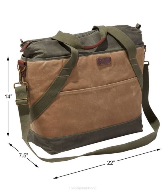 LLBean Insulated Waxed-Canvas Tote Unisex J46J1339 Accessories Khaki