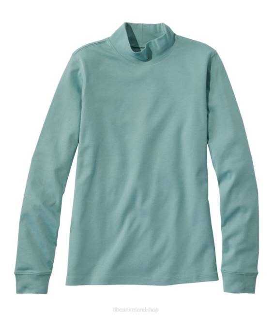 LLBean Interlock Mock-Turtleneck Women J46J3303 Clothing Sea Pine