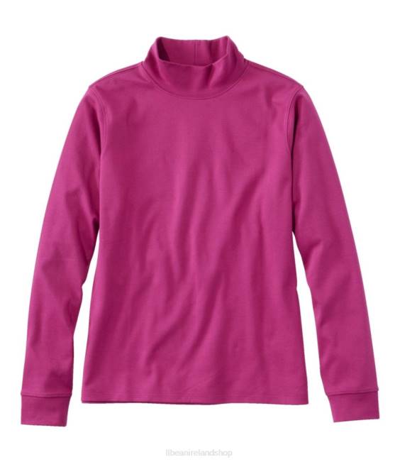 LLBean Interlock Mock-Turtleneck Women J46J4879 Clothing Rich Berry