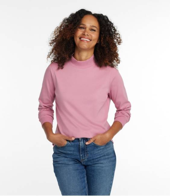 LLBean Interlock Mock-Turtleneck Women J46J4879 Clothing Rich Berry