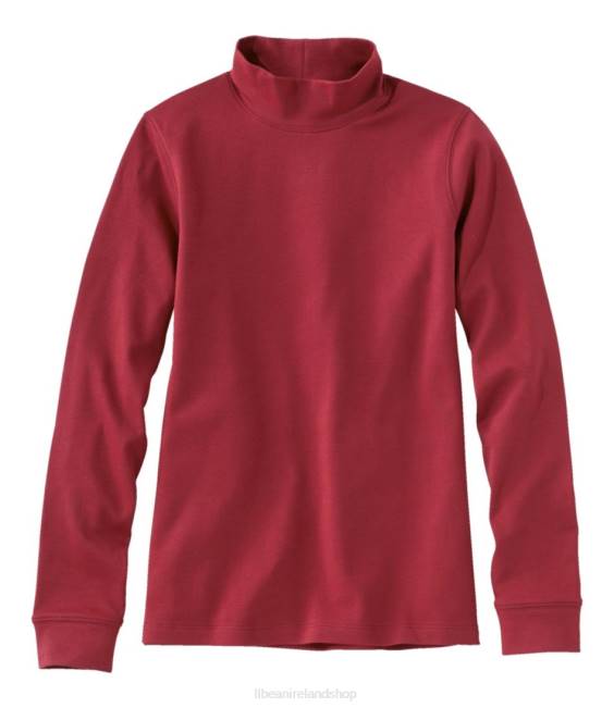 LLBean Interlock Mock-Turtleneck Women J46J5894 Clothing Dark Cranberry