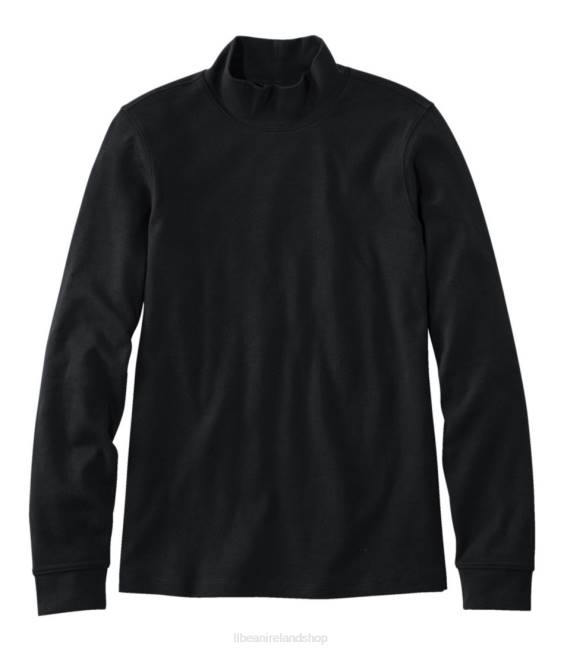 LLBean Interlock Mock-Turtleneck Women J46J6581 Clothing Black