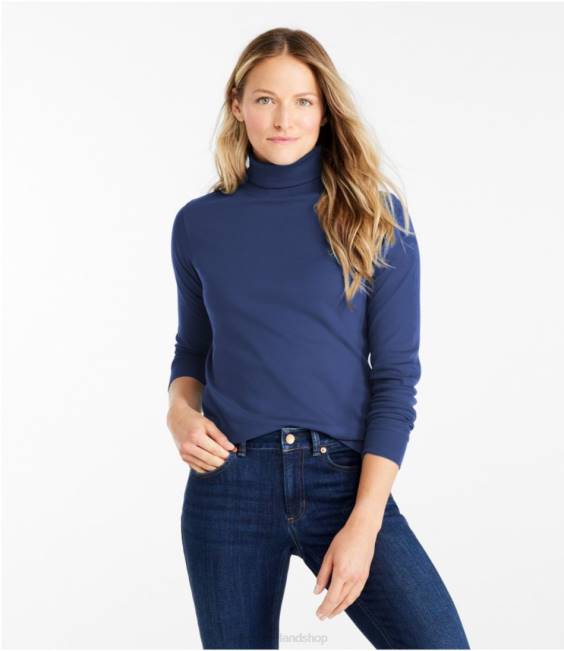 LLBean Interlock Turtleneck Women J46J75 Clothing Sea Pine