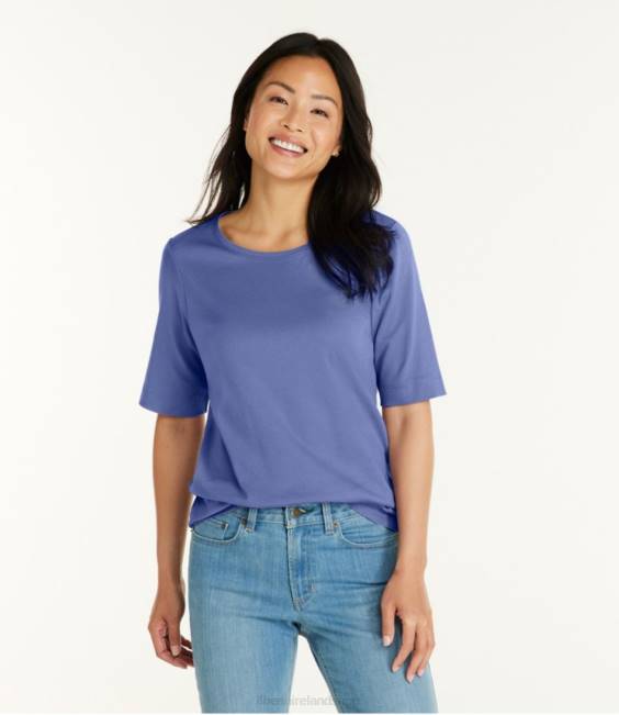 LLBean Jewelneck Tee Women J46J6865 Clothing Lavender