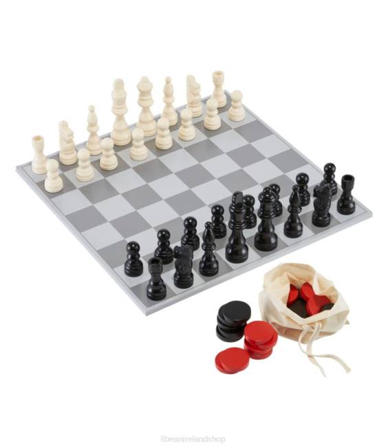 LLBean Jumbo Checkers and Chess Unisex J46J1632 Games  Recreation Multi Color