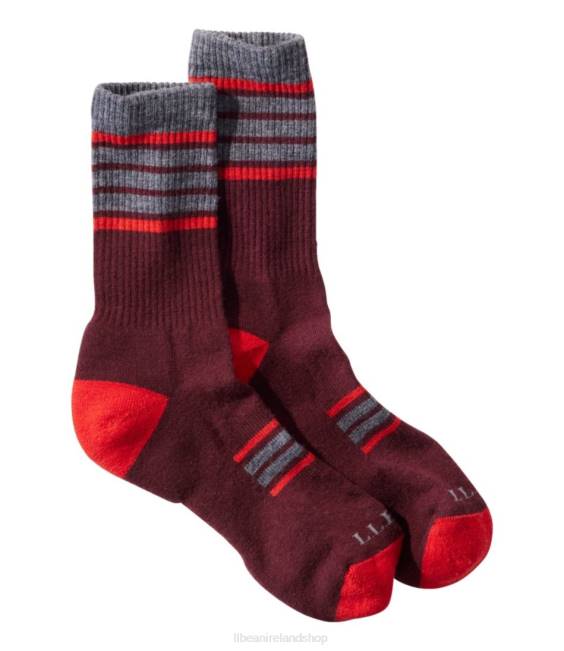 LLBean Katahdin Hiker Socks Men J46J3033 Accessories Deep Rosewood/Orange Red