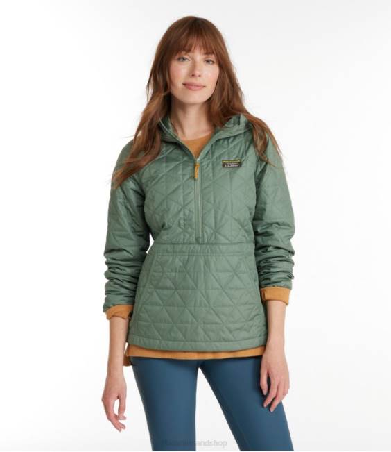 LLBean Katahdin Insulated Pullover Women J46J7306 Outerwear Sea Green