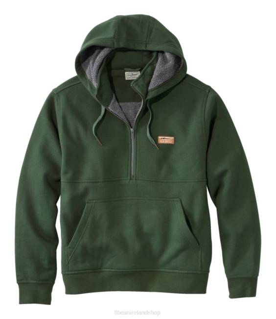 LLBean Katahdin Iron Works Half-Zip Sweatshirt Men J46J3432 Clothing Forest Shade