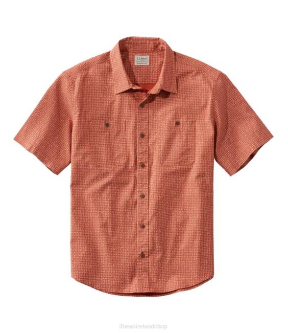 LLBean Lakewashed Camp Shirt Men J46J5983 Clothing Baked Clay Geo