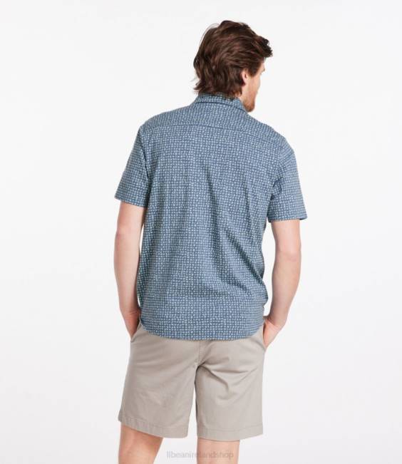 LLBean Lakewashed Organic Cotton Button-Front Shirt Men J46J3493 Clothing Warm Coral Fish