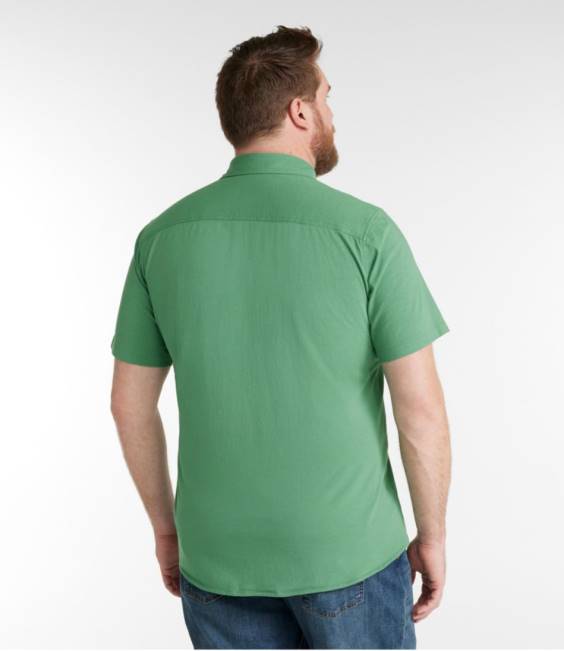 LLBean Lakewashed Organic Cotton Button-Front Shirt Men J46J5803 Clothing Sea Blue