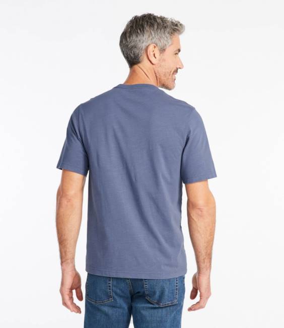 LLBean Lakewashed Organic Cotton Tee Men J46J6470 Clothing Carbon Navy