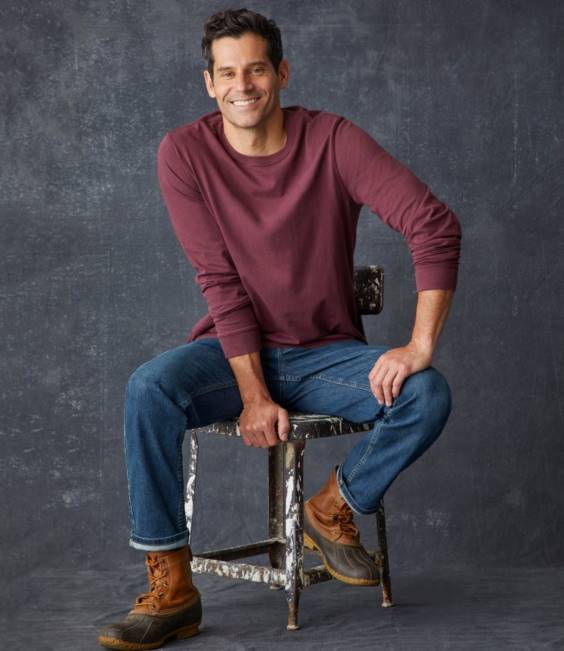 LLBean Lakewashed Organic Cotton Tee Men J46J6549 Clothing Carbon Navy