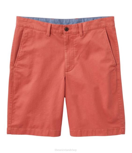 LLBean Lakewashed Stretch Khaki Shorts Men J46J6927 Clothing Mineral Red