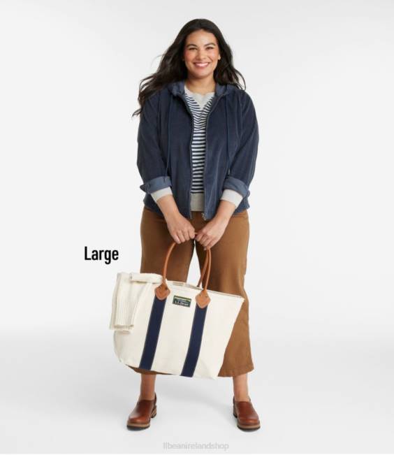 LLBean Leather-Handle Katahdin Boat and Tote Unisex J46J4236 Accessories Natural/Blue