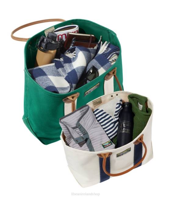 LLBean Leather-Handle Katahdin Boat and Tote Unisex J46J5434 Accessories Blue/Natural