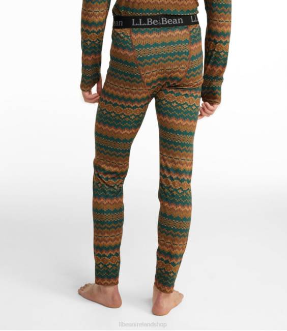 LLBean Lightweight Base Layer Pants Men J46J3585 Clothing Warm Umber Fair Isle