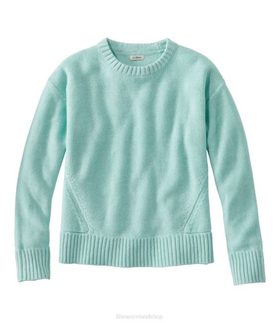 LLBean Linen/Cotton Pullover Sweater Women J46J4817 Clothing Pale Turquoise