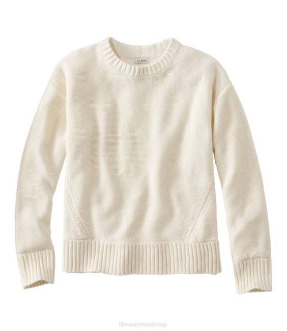 LLBean Linen/Cotton Pullover Sweater Women J46J6547 Clothing Cream