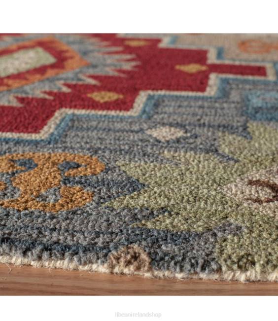 LLBean Lodge Wool Hooked Rug Unisex J46J2837 Home Goods Lodge Multi