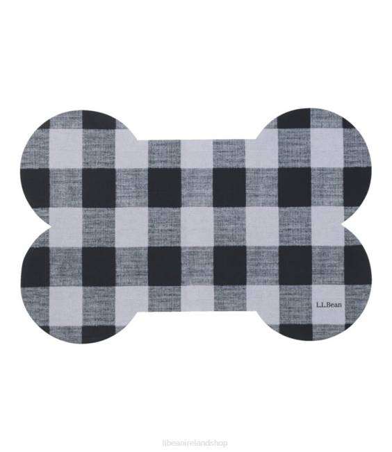 LLBean Machine Washable Dog Bone Placemat Unisex J46J2541 Home Goods Black/Sea Salt