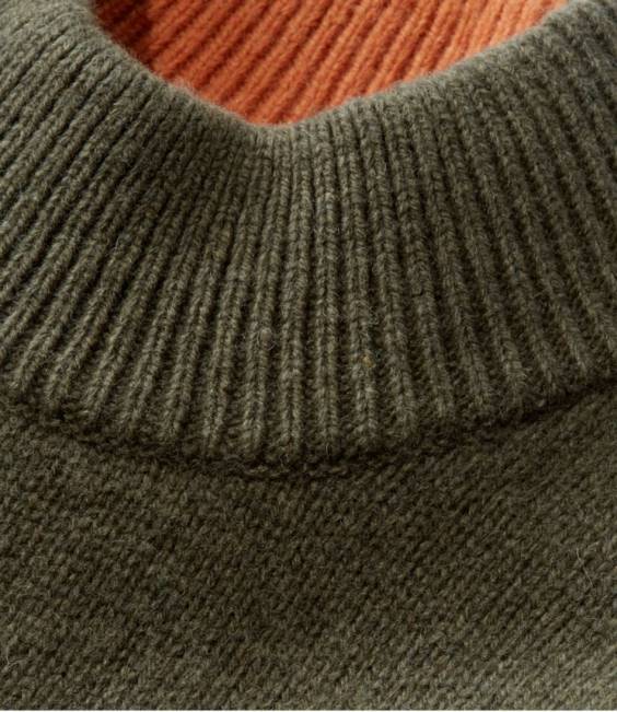 LLBean Maine Guide Mock Crew Sweater Women J46J187 Outdoor Equipment Kelp Green