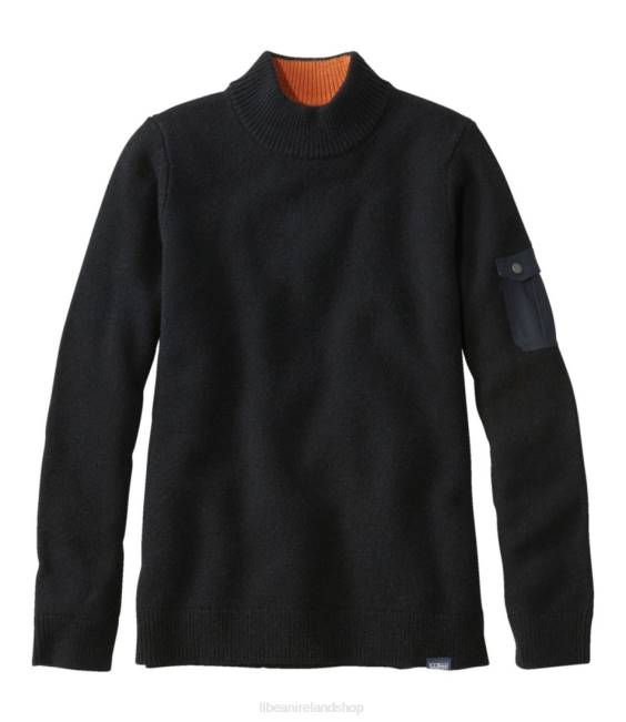 LLBean Maine Guide Mock Crew Sweater Women J46J3081 Outdoor Equipment Black