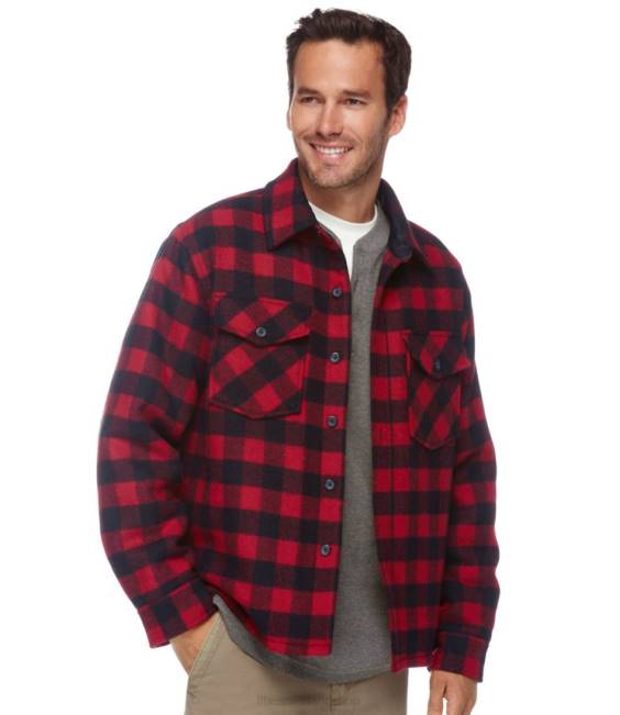 LLBean Maine Guide Shirt with PrimaLoft Men J46J5242 Outdoor Equipment Red/Black