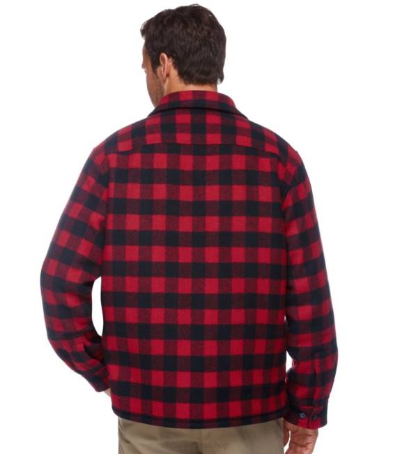 LLBean Maine Guide Shirt with PrimaLoft Men J46J6134 Outdoor Equipment Cream/Black