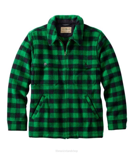LLBean Maine Guide Zip-Front Jac-Shirt Men J46J3705 Outerwear Green/Black