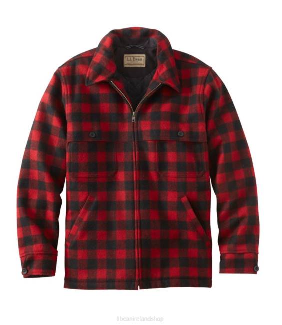 LLBean Maine Guide Zip-Front Jac-Shirt with PrimaLoft Men J46J5114 Outerwear Red/Black