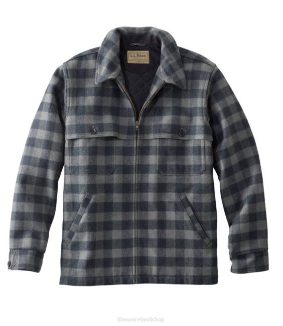 LLBean Maine Guide Zip-Front Jac-Shirt with PrimaLoft Men J46J6064 Outerwear Shale Gray/Black